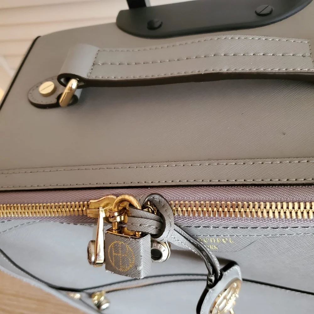 henri bendel Gray Leather Carry-On Cabin Suitcase